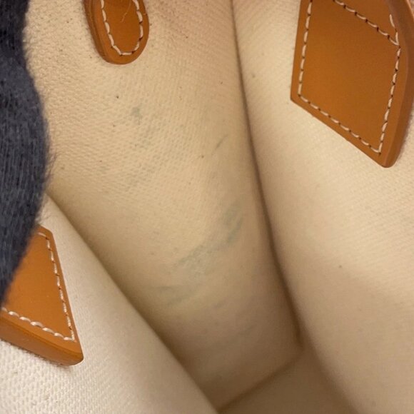 CELINE Vertical Cabas Size Mini Canvas/Leather Natural/Tan 193302 - Picture 10 of 11